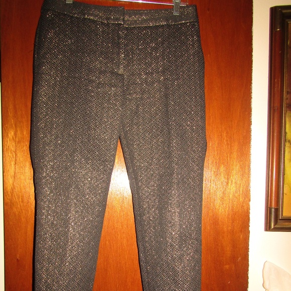 LOFT Pants - Loft "Marisa" navy gold print pant size 6 dressy